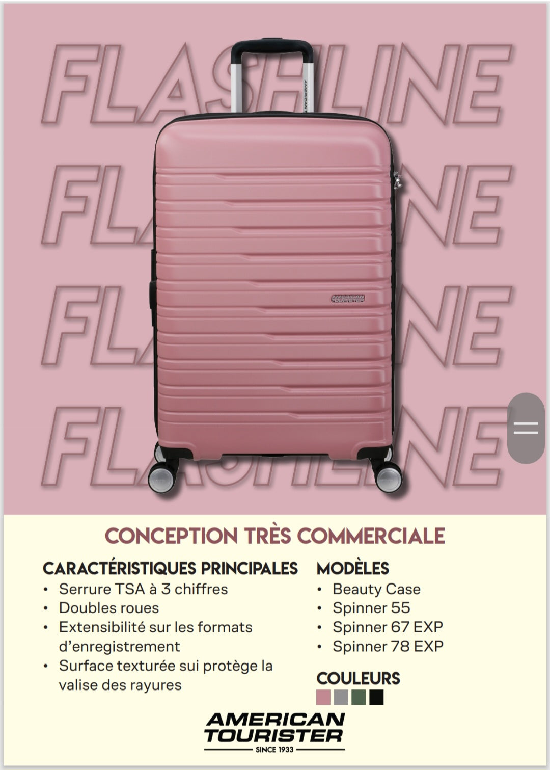 AMERICAN TOURISTER - FLASHLINE - Maroquinerie Keller